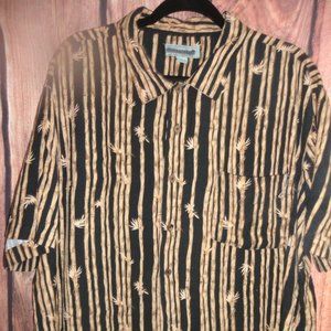 Kona Wind Hawaiian Camp Shirt Men's XL Rayon Blend Short Sleeve Button Up Bamboo